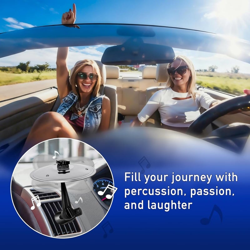 BRIGHTWORLD Car Symbol Drum Air Vent, 2 PCS Mini Symbol Crash Drum Cymbal for Car, Car Accessory Gift for Music Lovers, A Fun Driving Trip Silver (One bracket) - Image 3